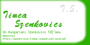 timea szenkovics business card